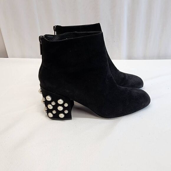 Stuart Weitzman Size 5.5 Pearl Bacari Black Suede Boots K - Picture 4 of 11